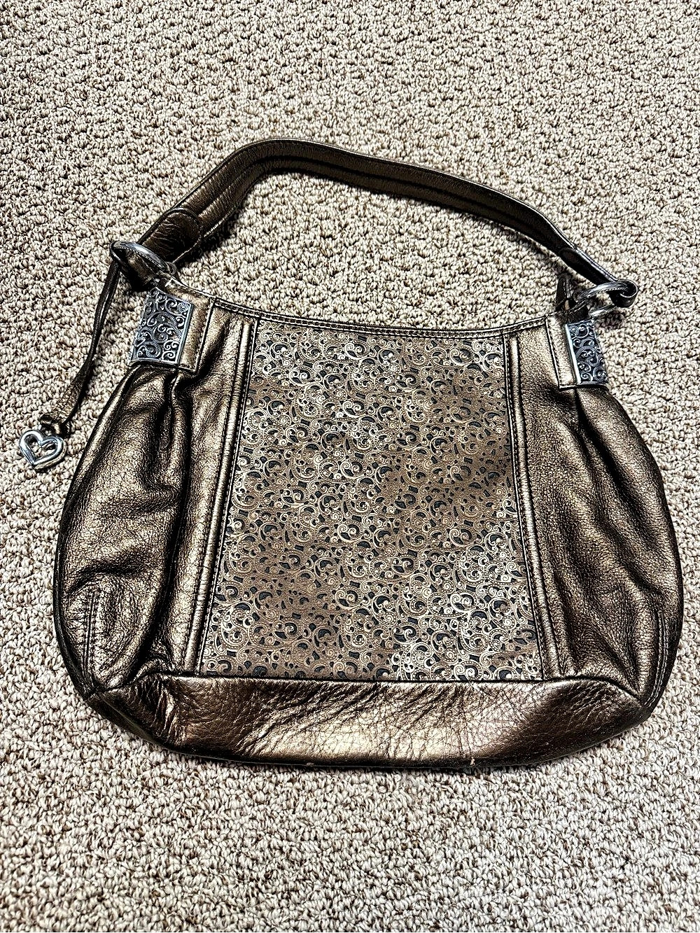Brighton Shana Hobo Paisley Metallic Shoulder Bag